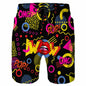 Cartoon Music Colorful Graffiti Beach Shorts Men 3d Print Swim Trunks Summer Surf Board Shorts 80s 90s Street Short Pants
