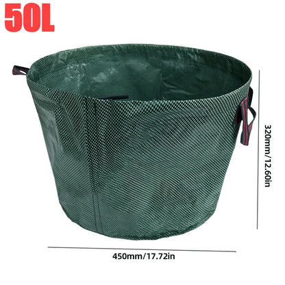 50-500L Foldable Garden Waste Bag Large Capacity Leaf Sack Light Storage Bag Garbage Wastebasket Garden Leaves Debris Trash Can