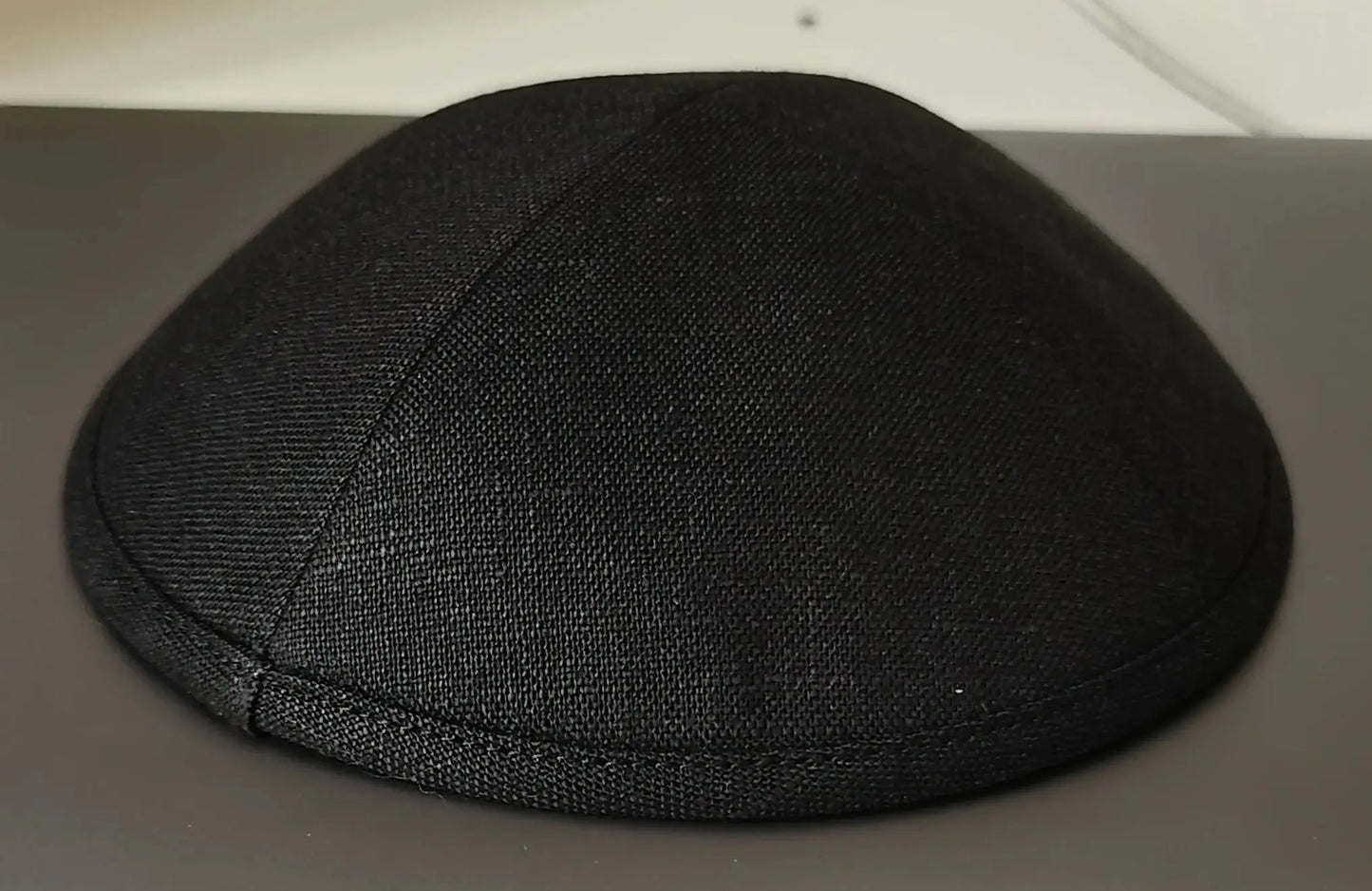 Custom Linen Kippot Black Dome Kippahs Embroidery Name Wedding Kippot, Jewish Yarmulkes Brit Mila with Metal Hair Clip100pcs/lot