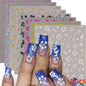 8Pcs Red Heart Nail Stickers 3D Bronzing Silver Gold Heart Shape Star & Moon Metal Totem Nail Slider Self-Adhesive DIY Nail Art*