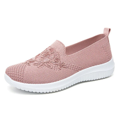 Summer Mesh Knitting Sneakers Women Breathable 2023 Shoes Non-slip Ladies Casual Nurse Office Shoes Ballet Flats