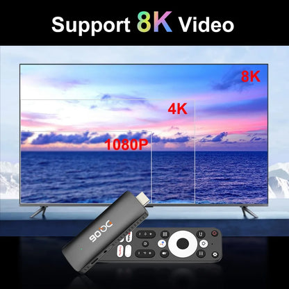 DQ06 ATV Mini TV Stick Android12 Allwinner H618 Quad Core Cortex A53 Support 8K Video 4K@60fps Wifi6 BT5.0 Build in BT Voice Rem