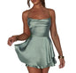 Sling Satin Halter Strap A Pendant Dress Sexy Elegant Lady Style Short Skirt Summer Female Club Party Vestidos
