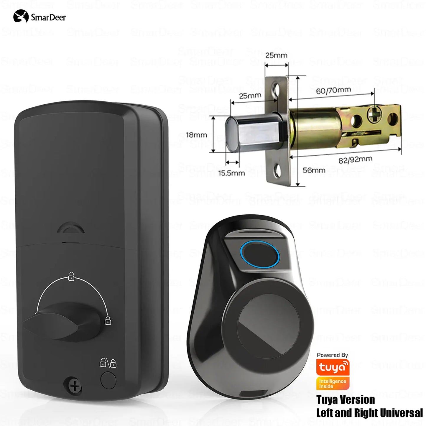 SmarDeer Electronic Door Lock for Tuya Smart Lock Keyless entry Digital Door Lock Smart Deadbolt with Fingerprint