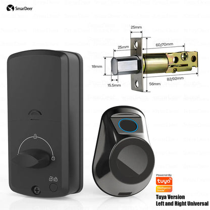 SmarDeer Electronic Door Lock for Tuya Smart Lock Keyless entry Digital Door Lock Smart Deadbolt with Fingerprint