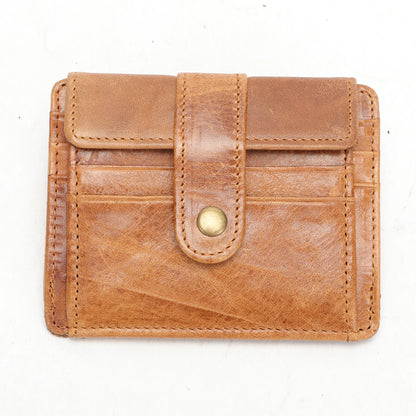 WESTAL Men's Purse Leather for Coin Wallets Vintage Credit Card Holders Hasp Business Cards for Men Photo Wallets Coin Purses