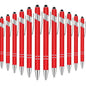 12 Pcs of Metal Aluminum Handle Push Pen Simple Can be Used for Writing and Touch Screen 2 in 1 Ballpoint Pen for Students
