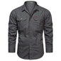 Men's Long Sleeve Casual Cotton Shirts High Quality multi-pocket Camisa Militar Overshirt Brand Clothing Cargo Work Shirts