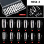 240pcs Semi-frosted Matte Fake Nails Long Coffin Stiletto Artificial False Nails Tips Clear Fake Nail Art Tips For Extension