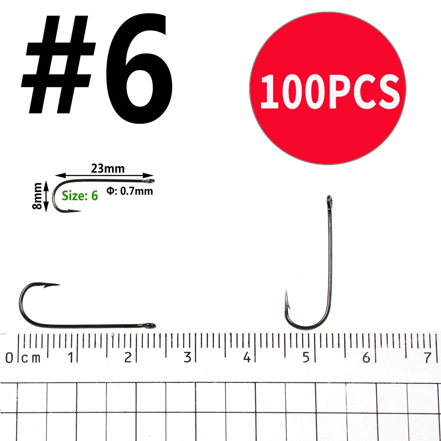 Wifreo 100PCS Aberdeen Long Shank Fish Hook Saltwater Fresh Water Fishing Hooks Sabiki Rig Streamer Fly Hook Size 16 to  2/0 3/0