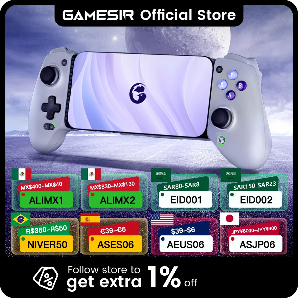 GameSir G8 Galileo Cellphone Gamepad Game Controller with Hall Effect Joystick for iPhone 15 Android Mobile Phone Cloud Gaming