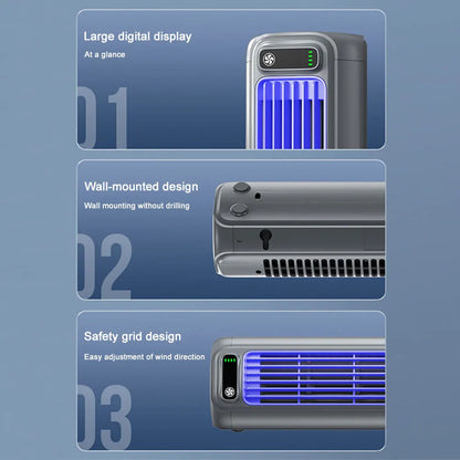 Portable Tower Fan 3 Speeds Cooling Fan Rechargeable Standing Fan Wall Mount Fan for Bedroom Living Room Office
