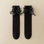 Ribbon Bow Kids Stockings Autumn Little Girl Over Knee Socks Solid Color Children Cotton Long Sock Princess Baby Calf Stocking
