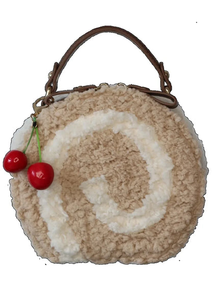Lolita Bag Sweet Cure Downy Crossbody Bags for Girls Circular Kawaii Handbag Teenage JK Uniform Shoulder Bag Сумка Bolso