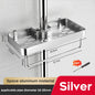 1/2PCS Shower Rack Punch-Free Bathroom Tray With Towel Bar Hooks Shampoo Holder Floating Shelf For Toilet Bathroom Organizer