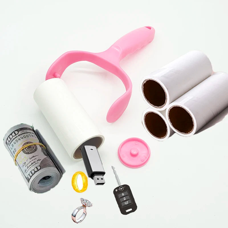 Tearable Roll Paper Sticky Roller Dust Wiper Safe Stash Storage Sight Secret Replaceable Cleaning Brush Tool