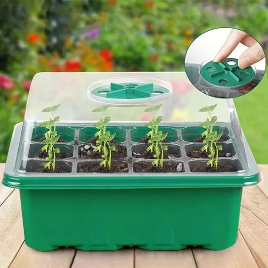 6/12Grids Seed Starter Tray with Ventilation Hole Seeds Growing Cultivation Planting Box Mini Greenhouse Plant Starter Kit