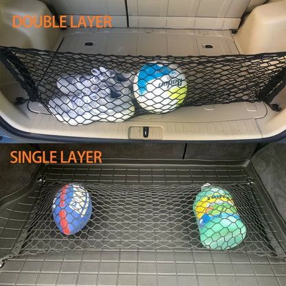 For Toyota RAV4 1995-2025 Car Rear Cargo Net Adjustable Stretch Elastic Storage Organization Net 1999 2001 2024