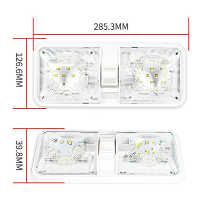 12V Bright Natural Light Color RV Light Partition Control Compartment Light 48 Beads Three Sections Slide Switch Reading Light