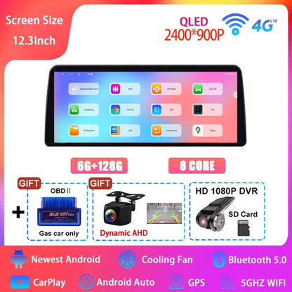 12.3  For Mazda 3 Mazda3 3 Axela BM 2013 - 2019 Android 14 QLED Screen GPS Car Radio Video Player Multimedia Navigation Carplay