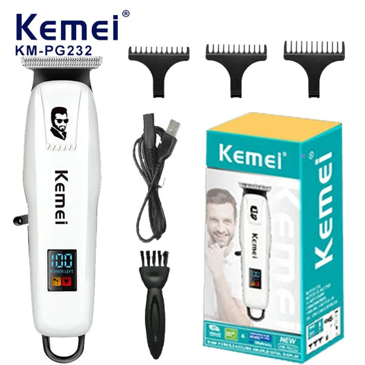 Kemei KM-PG232 Professional Hair Cutting Machine Electric Hair Clipper Cordless Trimmer for Men Rechargeable Shaver Styling Tool
