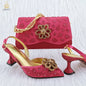Royal Blue Color Peep Toe Italian Design Women's Shoes and Bag Set for Everyday and Banquet Party Women's Shoes And Bag Set