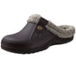 Comwarm Winter Fuzzy Colgs Slippers For Men Outdoor Waterproof Plush Lined Garden Shoes Comfort Non-slip Fur Fluffy House Slides