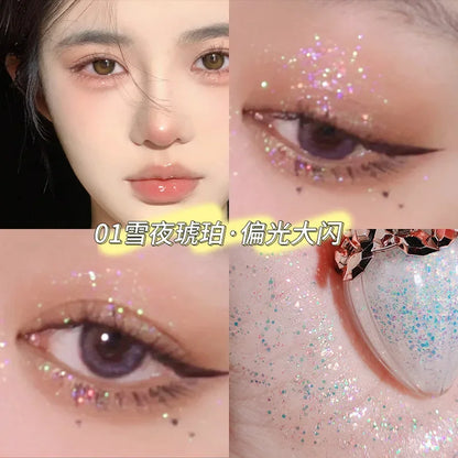 Bright Shine Liquid Eye Shadow Glitter Eye Makeup Sequins Pearlescent Fine Flash Highlight Water Proof Korea Cosmetics for Women