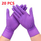 20/50/100PCS Disposable Nitrile Gloves Purple Waterproof Non-Slip Glove for Work Kitchen Household Cleaning Beauty Salon Haircut