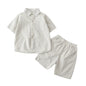 Korean Style 2025 Summer Mother Father Kids Matching Outfits Striped Print Two Pieces Suit Children's Clothing Set Family Look