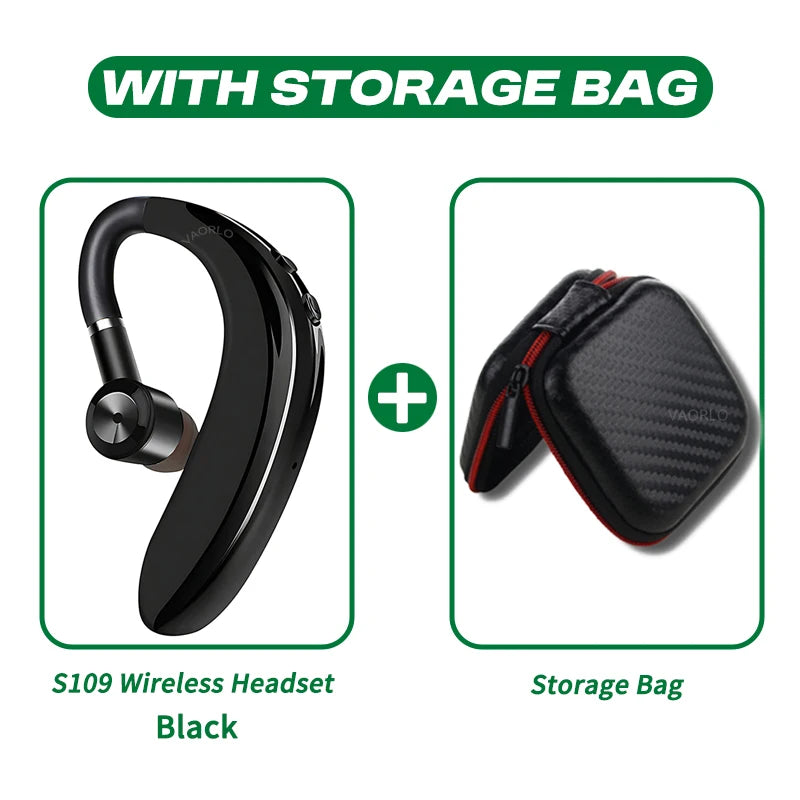 S109 Wireless Bluetooth 5.4 Universal Hook Earphone Sports Business Single Ear Headset Handsfree Headphone With Mic Smartphone