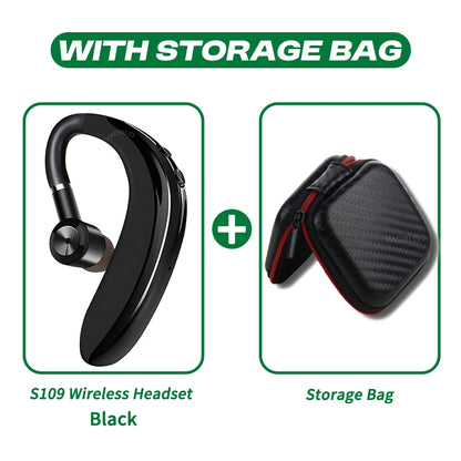 S109 Wireless Bluetooth 5.4 Universal Hook Earphone Sports Business Single Ear Headset Handsfree Headphone With Mic Smartphone