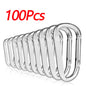 50/100pcs Buckles Aluminum Carabiner Spring Belt Clip Key Chain 4.6x2.5cm For Outdoor Activity Camping Fishing Hiking Travel