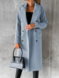 Women's Spring Style New Set Versatile Woolen Coat Solid Color Long Sleeve Double breasted Insert Pocket