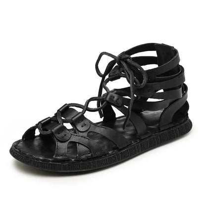 New Summer Roman Men's Sandals Genuine Leather Handmade Casual Shoes for Men Comfy Designer Shoes Outdoor Beach Sandals Mocassin