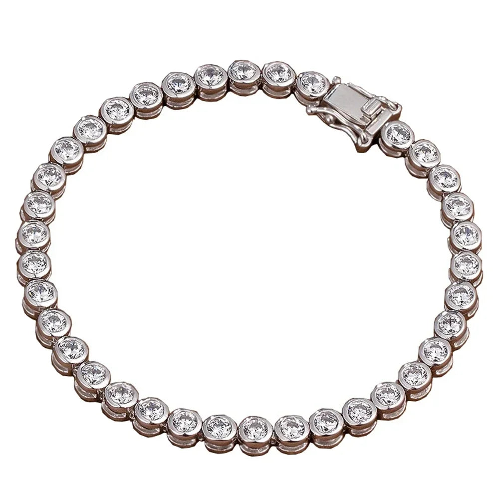 925 sterling silver inlaid zircon full diamond bracelet for women's boutique jewelry wholesale Christmas gifts