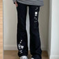 Deeptown Y2k Harajuku Streetwear High Waist Wide Leg Pants Women Japanese Kawaii Grunge Cartoon Print Trousers Soft Gilr 2024