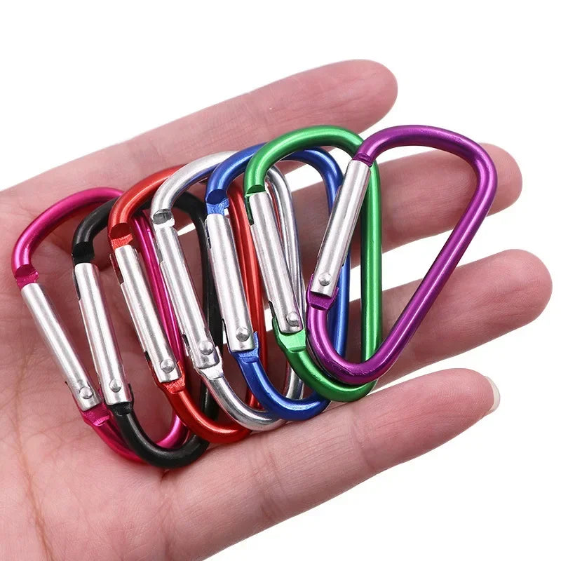 10PCS 5# Carabiner Keychain Alluminum D-ring Buckle Multi Colors Carabiner Snap Hook Clip Keychains Camping Backpack Buckle