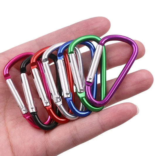 10PCS 5# Carabiner Keychain Alluminum D-ring Buckle Multi Colors Carabiner Snap Hook Clip Keychains Camping Backpack Buckle
