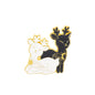 Cartoon Black White Animal Hug Enamel Pins Fox Koi Fish Dinosaur Deer Rabbit Crescent Ghost Alloy Brooch Badge Fashion Jewelry