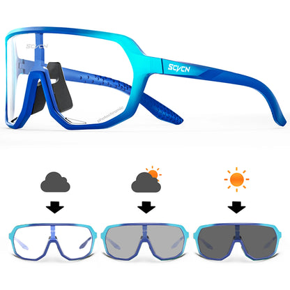 SCVCN Cycling Glasses Photochromic Cycling Sunglasses UV400 Bicycle Eyewear Sports MTB Outdoor Bike Goggles Sunglasses Eyepieces