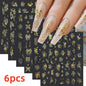 8Pcs Red Heart Nail Stickers 3D Bronzing Silver Gold Heart Shape Star & Moon Metal Totem Nail Slider Self-Adhesive DIY Nail Art*
