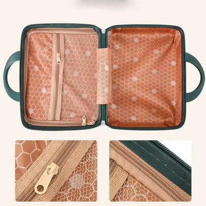 14 inch Mini Women Travel Suitcase Storage Bags Cosmetic Box Hand Luggage Organizer Makeup Case Small Password Box Boarding Case