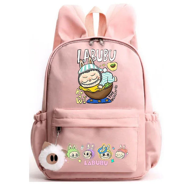 lububu Girls School Backpack Kawaii Children Backpack Cartoon Schoolbag Cute Girls School Supplies Travel Rabbit Ears Mochila