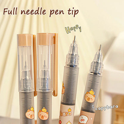 6Pcs/lot Capybara Press Erasable Pen Animal Blue ink 0.5mm Erasable Gel Pen Washable Handle School Office Writing Stationery