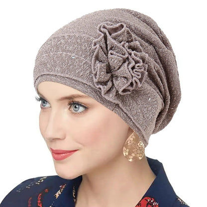 New Women Gold Silver Turban Hats Chemo Bandana Hijab Pleated Indian Cap Turbante Hat Ladies Hair Loss Headscarf Muslim Headwear