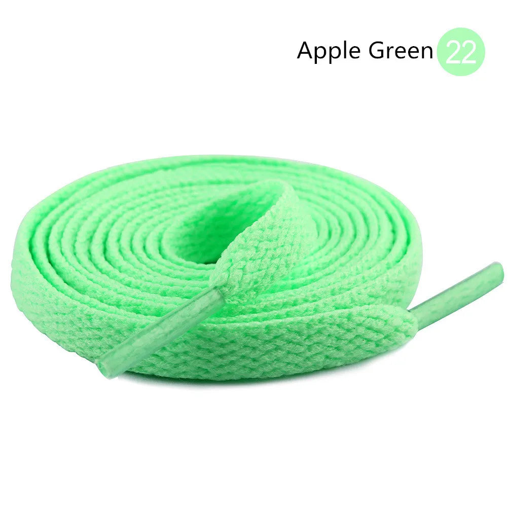 1Pair 8mm Flat Shoelaces Unisex Polyester Black White Shoe Laces Sneakers Canvas Laces Classic Soft Kids Shoestrings 80-120cm