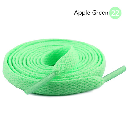 1Pair 8mm Flat Shoelaces Unisex Polyester Black White Shoe Laces Sneakers Canvas Laces Classic Soft Kids Shoestrings 80-120cm