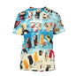Men's T-Shirt Ice Cream Print Top Summer Short Sleeve 3d T-Shirts Fashion Casual Crew Neck Male Oversized Clothing Pullover