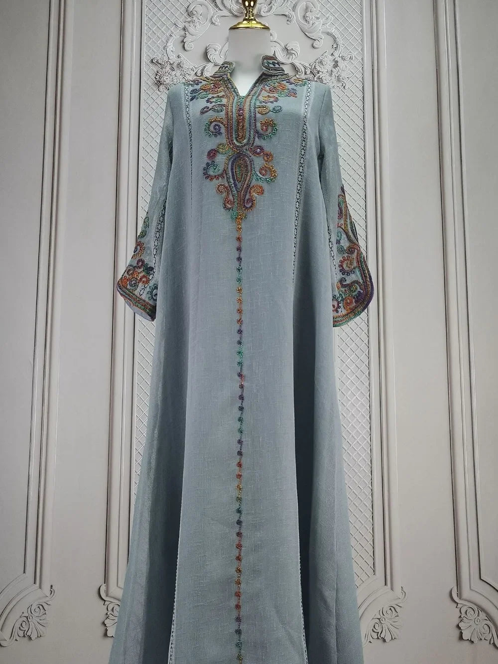 Muslim Abaya for Women Party Dresses Embroidery Long Robe Eid Ramadan Dubai Abayas Kaftan Arab Jalabiya Modest Vestidos Morocco
